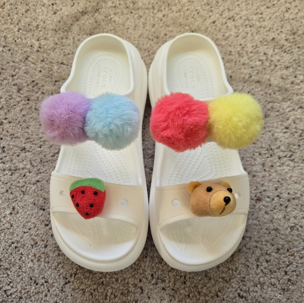 Crocs Classic Crush Sandals with Jibbitz SIZE W10